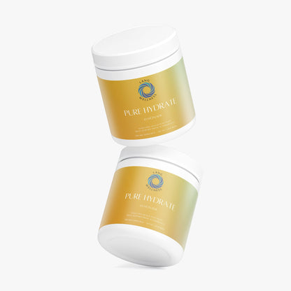 Skincare jar with white lid and gold label, angled view