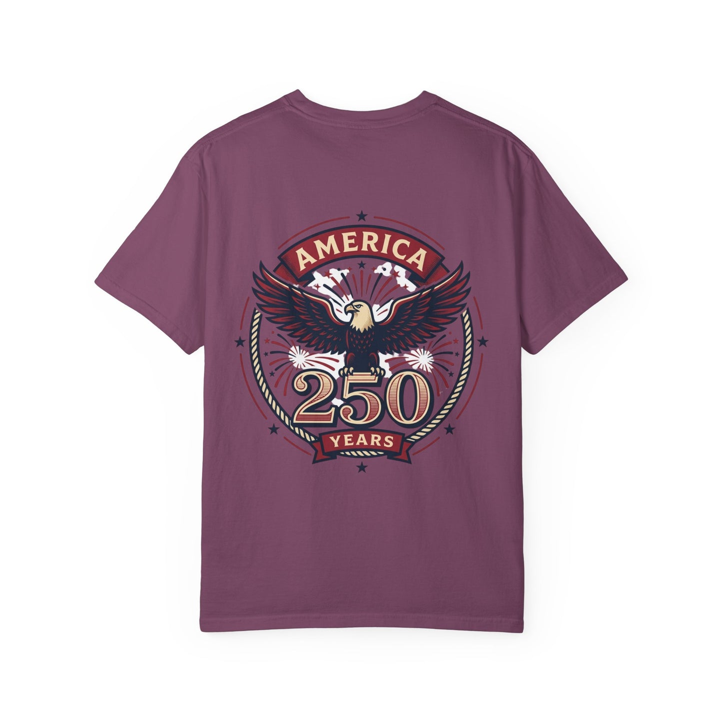 Plum 250 years eagle crest T-shirt with circular star border