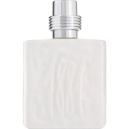 Rectangular clear fragrance bottle with chrome spray cap