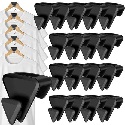 18pcs Clothes Hangers Connector Hooks, Space Triangles Hanger Hooks, Space Saving Closet Organizers And Hanger, As Seen On TV, Cascading Clothes Hanger Hooks To Create Up To 5X Closet Space, Black - Renee Lane Company