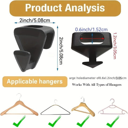 18pcs Clothes Hangers Connector Hooks, Space Triangles Hanger Hooks, Space Saving Closet Organizers And Hanger, As Seen On TV, Cascading Clothes Hanger Hooks To Create Up To 5X Closet Space, Black - Renee Lane Company