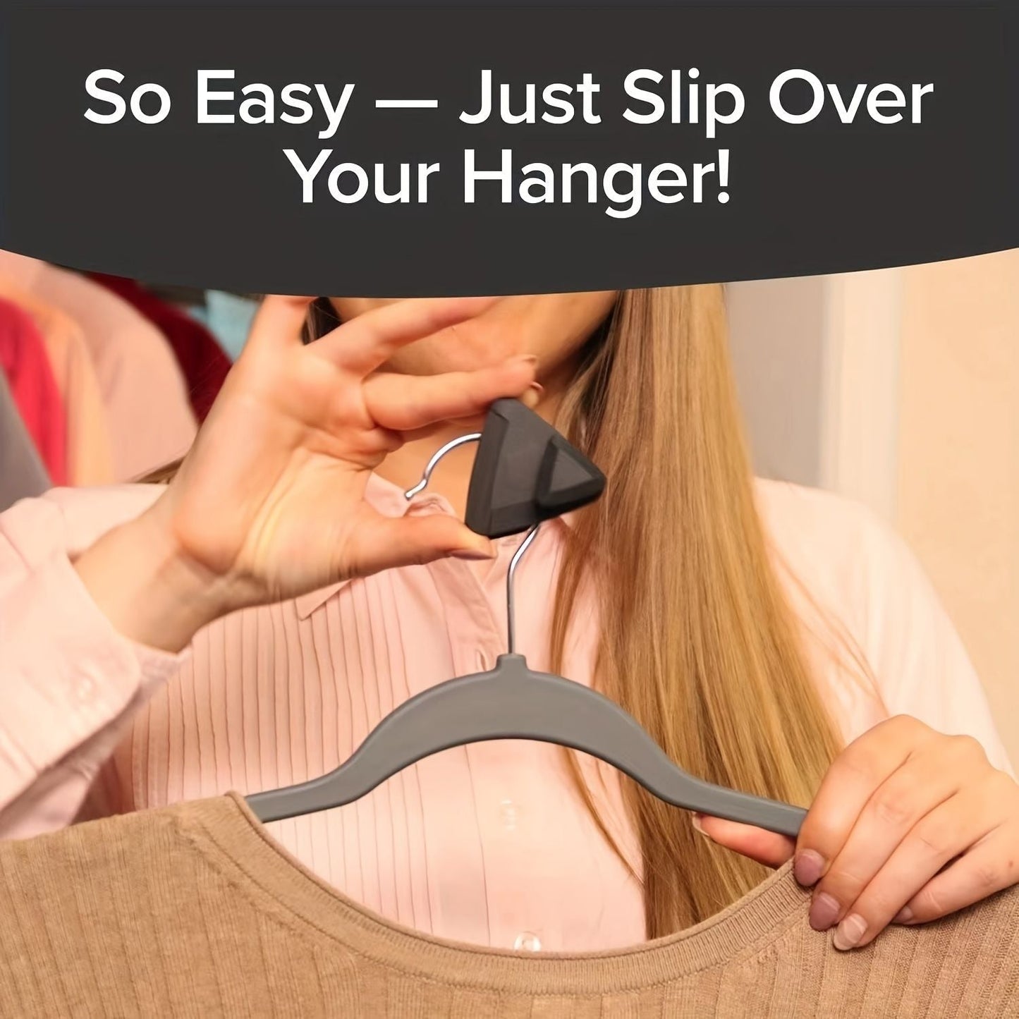 18pcs Clothes Hangers Connector Hooks, Space Triangles Hanger Hooks, Space Saving Closet Organizers And Hanger, As Seen On TV, Cascading Clothes Hanger Hooks To Create Up To 5X Closet Space, Black - Renee Lane Company