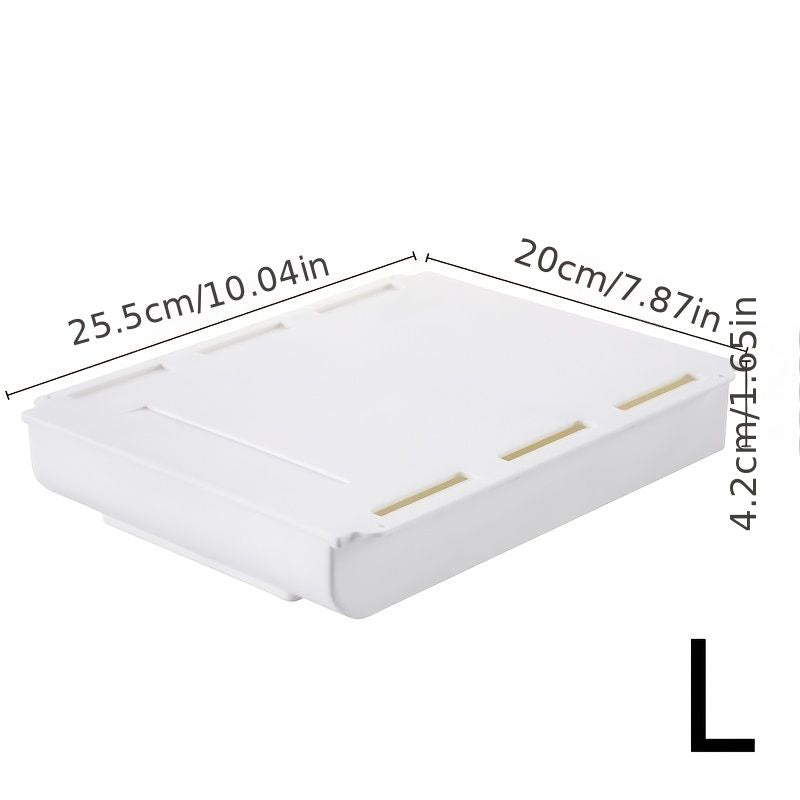 1PC Self Stick Pencil Tray Desk Table Storage Drawer Organizer, Box Under Desk Stand Self-Adhesive Under-Drawer Stationery Storage - Renee Lane Company