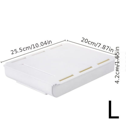 1PC Self Stick Pencil Tray Desk Table Storage Drawer Organizer, Box Under Desk Stand Self-Adhesive Under-Drawer Stationery Storage - Renee Lane Company