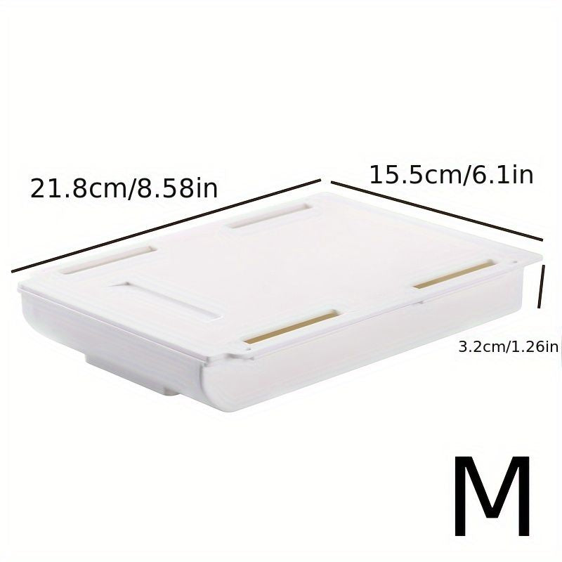 1PC Self Stick Pencil Tray Desk Table Storage Drawer Organizer, Box Under Desk Stand Self-Adhesive Under-Drawer Stationery Storage - Renee Lane Company
