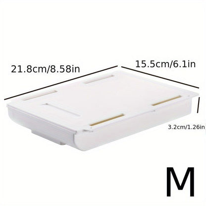 1PC Self Stick Pencil Tray Desk Table Storage Drawer Organizer, Box Under Desk Stand Self-Adhesive Under-Drawer Stationery Storage - Renee Lane Company