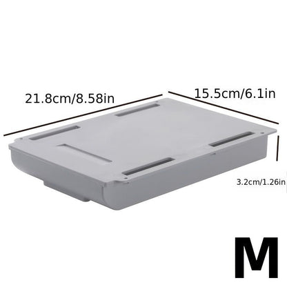 1PC Self Stick Pencil Tray Desk Table Storage Drawer Organizer, Box Under Desk Stand Self-Adhesive Under-Drawer Stationery Storage - Renee Lane Company
