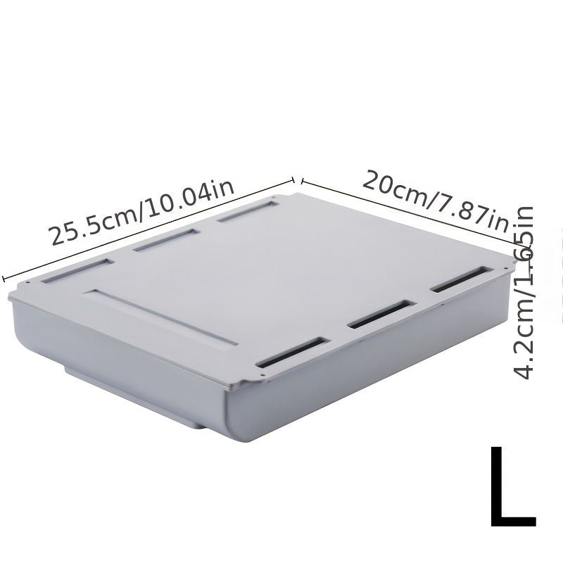 1PC Self Stick Pencil Tray Desk Table Storage Drawer Organizer, Box Under Desk Stand Self-Adhesive Under-Drawer Stationery Storage - Renee Lane Company