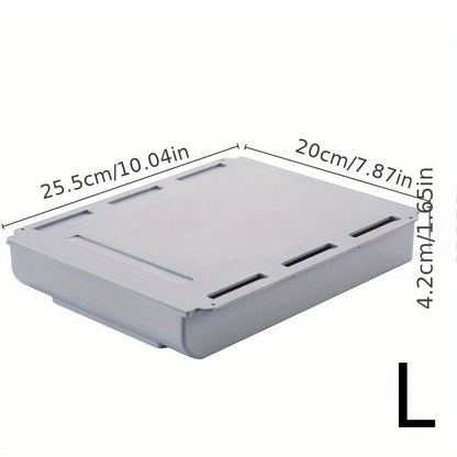 1PC Self Stick Pencil Tray Desk Table Storage Drawer Organizer, Box Under Desk Stand Self-Adhesive Under-Drawer Stationery Storage - Renee Lane Company