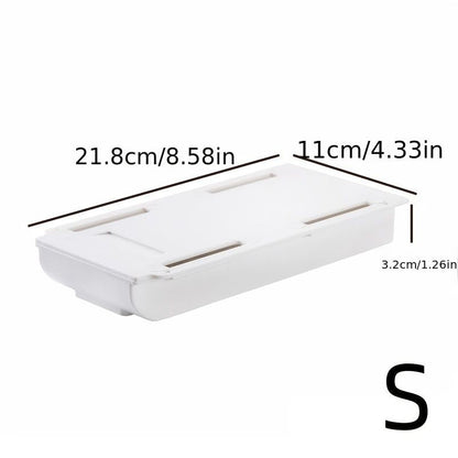 1PC Self Stick Pencil Tray Desk Table Storage Drawer Organizer, Box Under Desk Stand Self-Adhesive Under-Drawer Stationery Storage - Renee Lane Company