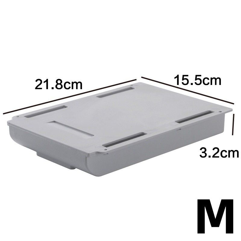 1PC Self Stick Pencil Tray Desk Table Storage Drawer Organizer, Box Under Desk Stand Self-Adhesive Under-Drawer Stationery Storage - Renee Lane Company