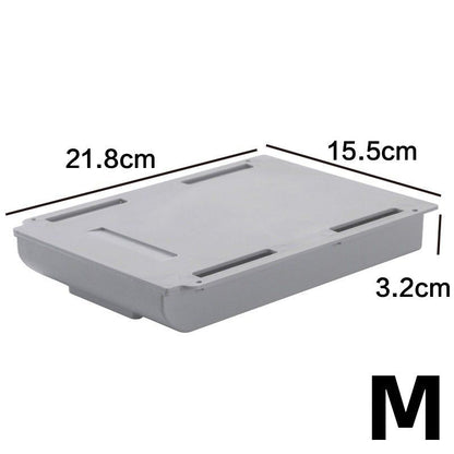 1PC Self Stick Pencil Tray Desk Table Storage Drawer Organizer, Box Under Desk Stand Self-Adhesive Under-Drawer Stationery Storage - Renee Lane Company