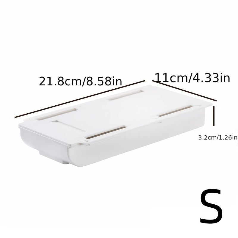 1PC Self Stick Pencil Tray Desk Table Storage Drawer Organizer, Box Under Desk Stand Self-Adhesive Under-Drawer Stationery Storage - Renee Lane Company