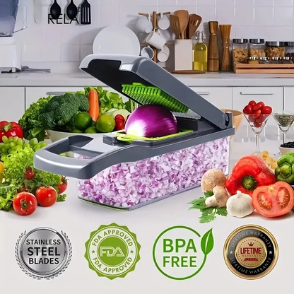 16-in-1 Multifunctional Vegetable Chopper – Onion Chopper, Slicer, Dicer & Grater