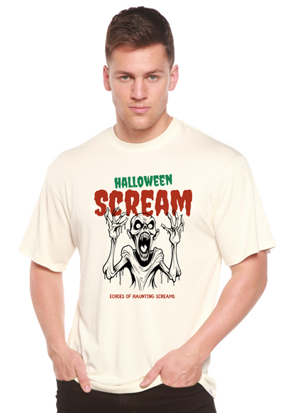 Men's off-white Halloween graphic T-shirt with screaming monster front print