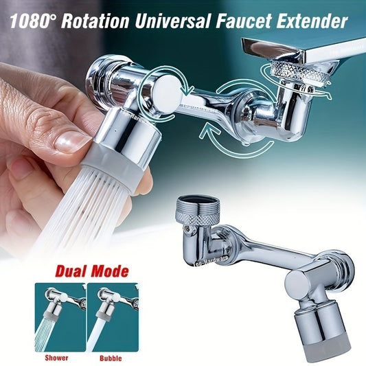 1pc, 1080 ° Swivel Faucet Extender, ABS Universal Sink-Water Aerator, Kitchen Bathroom 1080 ° Angle Rotatable Spray Attachment, Multifunctional Robotic Arm, Washing Eye/Hair/Face - Renee Lane Company