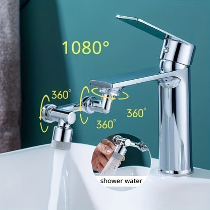 1pc, 1080 ° Swivel Faucet Extender, ABS Universal Sink-Water Aerator, Kitchen Bathroom 1080 ° Angle Rotatable Spray Attachment, Multifunctional Robotic Arm, Washing Eye/Hair/Face - Renee Lane Company