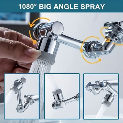 1pc, 1080 ° Swivel Faucet Extender, ABS Universal Sink-Water Aerator, Kitchen Bathroom 1080 ° Angle Rotatable Spray Attachment, Multifunctional Robotic Arm, Washing Eye/Hair/Face - Renee Lane Company