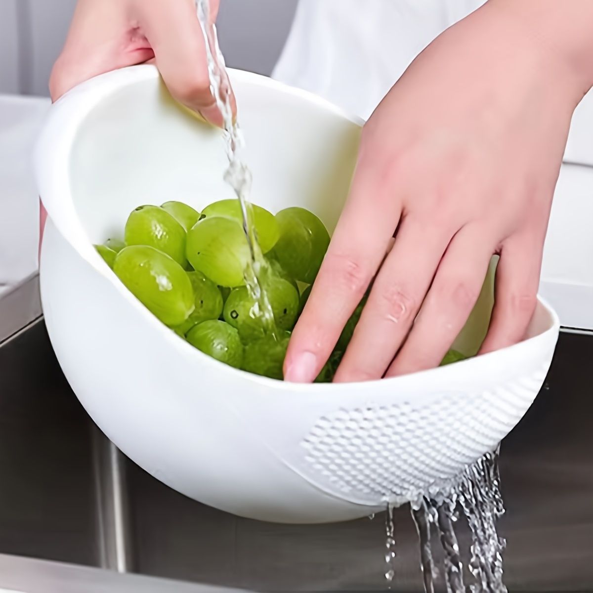 1pc/2pcs/3pcs Multi-Functional Kitchen Washing Basket Basin - Drain Water, Wash Rice, Perfect For Cleaning Vegetables And Fruits, And More With Convenient - Renee Lane Company