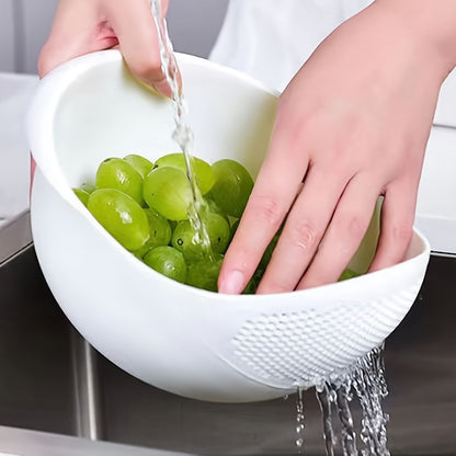 1pc/2pcs/3pcs Multi-Functional Kitchen Washing Basket Basin - Drain Water, Wash Rice, Perfect For Cleaning Vegetables And Fruits, And More With Convenient - Renee Lane Company