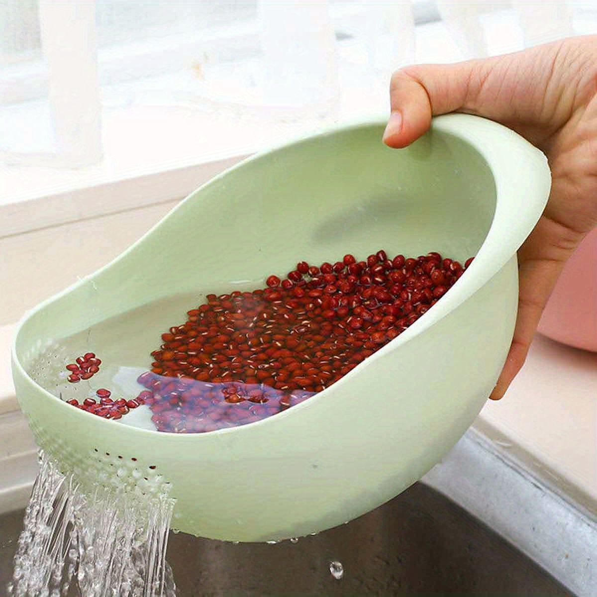 1pc/2pcs/3pcs Multi-Functional Kitchen Washing Basket Basin - Drain Water, Wash Rice, Perfect For Cleaning Vegetables And Fruits, And More With Convenient - Renee Lane Company