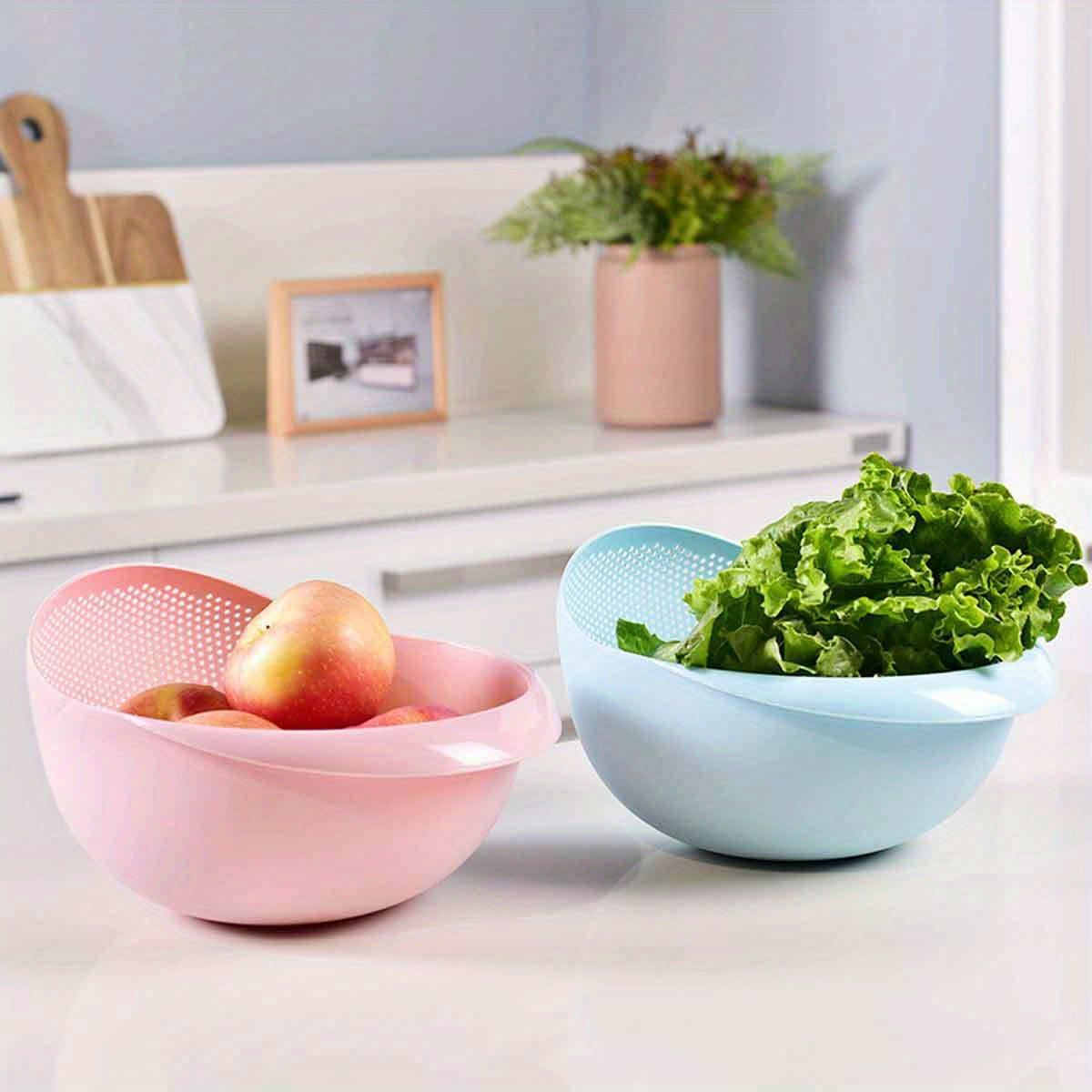 1pc/2pcs/3pcs Multi-Functional Kitchen Washing Basket Basin - Drain Water, Wash Rice, Perfect For Cleaning Vegetables And Fruits, And More With Convenient - Renee Lane Company