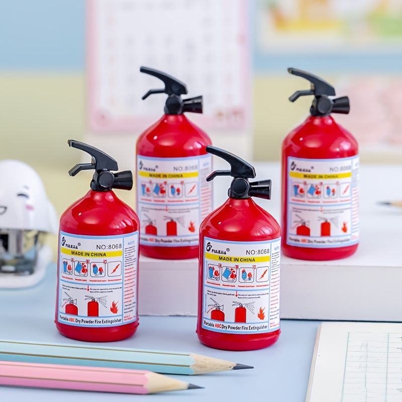 1pc/2pcs Fire Extinguisher Creative Single-hole Pencil Sharpener Manual Pen Sharpener Hand-shaking Pencil Sharpener - Renee Lane Company