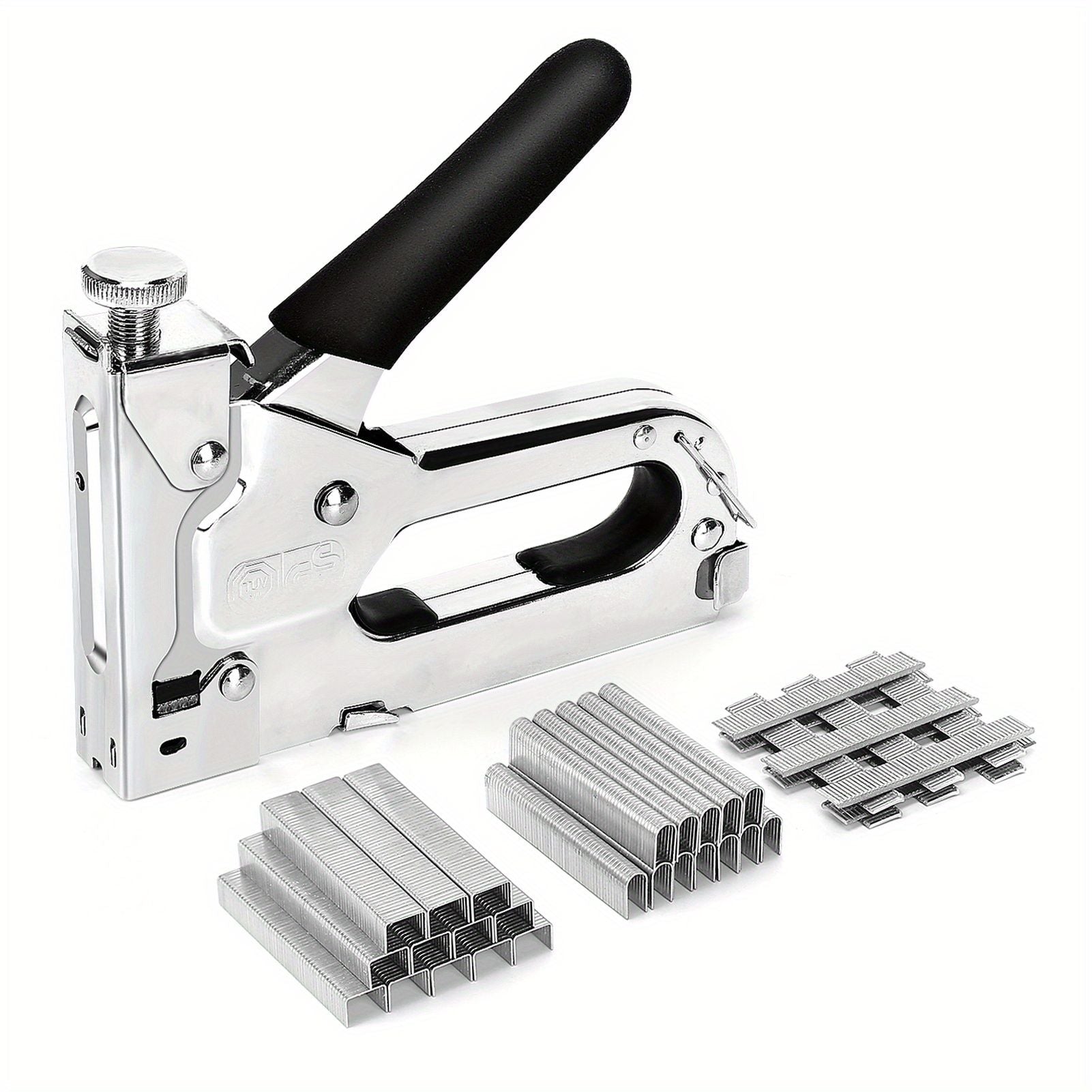 1pc, 3 In 1 Heavy Duty Staple Gun Kit With 300 Staples, Upholstery Stapler For Fixing Material, Decoration, Carpentry, Furniture, Doors And Windows - Renee Lane Company