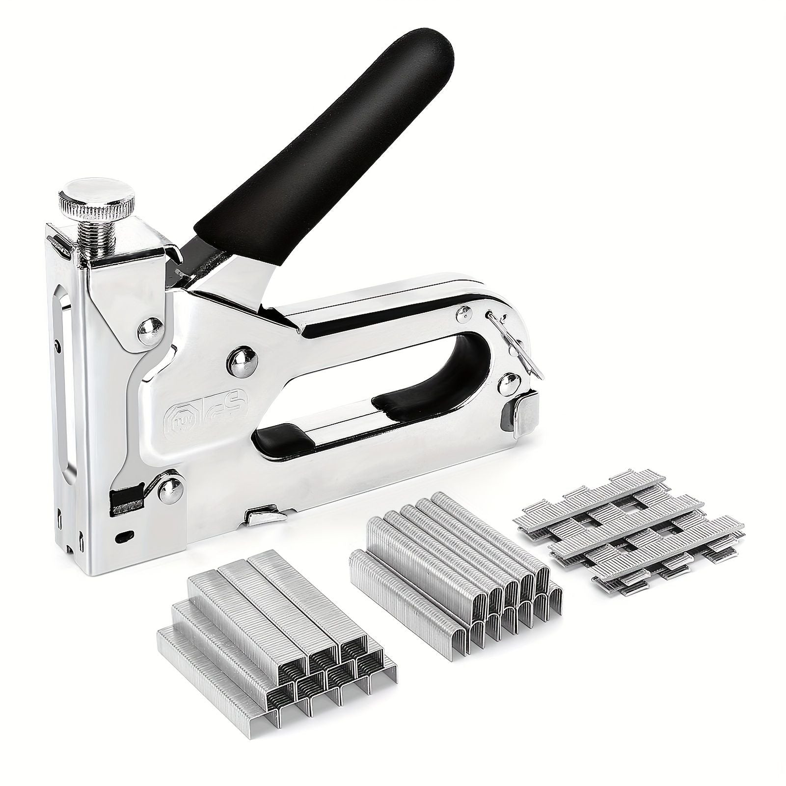 1pc, 3 In 1 Heavy Duty Staple Gun Kit With 300 Staples, Upholstery Stapler For Fixing Material, Decoration, Carpentry, Furniture, Doors And Windows - Renee Lane Company