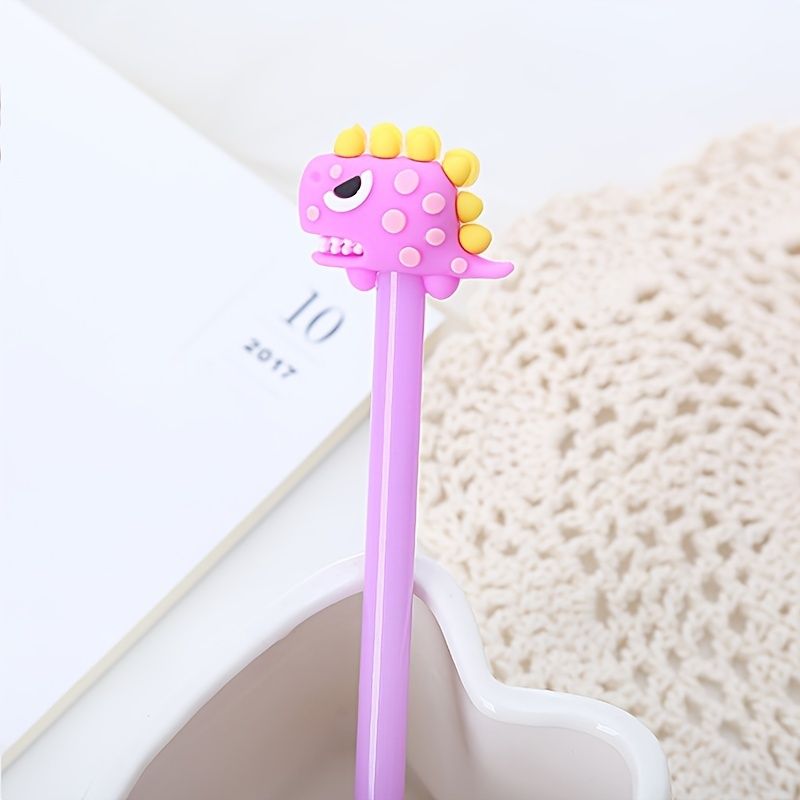 1pc/4pcs Creative Cartoon Tyrannosaurus Water Based Signature Pen Neutral Pen Gel Pen Learning Office Stationery 0.5mm Black Refill - Renee Lane Company
