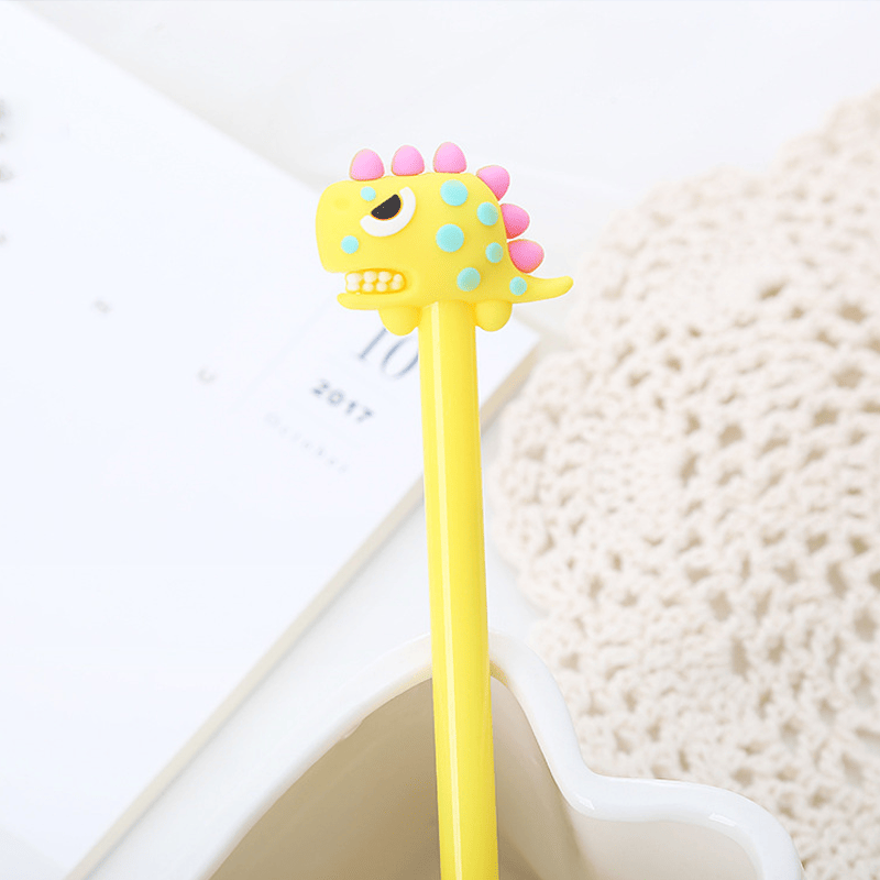 1pc/4pcs Creative Cartoon Tyrannosaurus Water Based Signature Pen Neutral Pen Gel Pen Learning Office Stationery 0.5mm Black Refill - Renee Lane Company