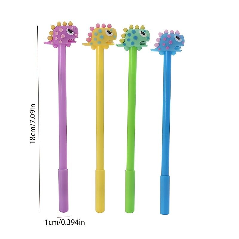1pc/4pcs Creative Cartoon Tyrannosaurus Water Based Signature Pen Neutral Pen Gel Pen Learning Office Stationery 0.5mm Black Refill - Renee Lane Company