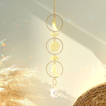 1pc Acrylic Sun-moon Metal Chain Home Living Room Decoration Car Hanging - Renee Lane Company