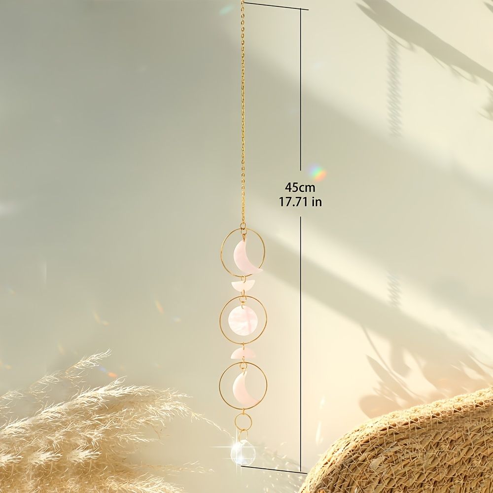 1pc Acrylic Sun-moon Metal Chain Home Living Room Decoration Car Hanging - Renee Lane Company
