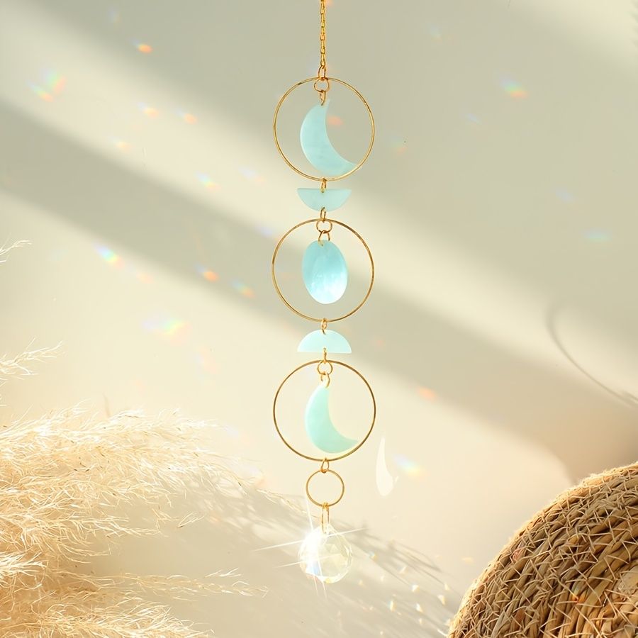 1pc Acrylic Sun-moon Metal Chain Home Living Room Decoration Car Hanging - Renee Lane Company