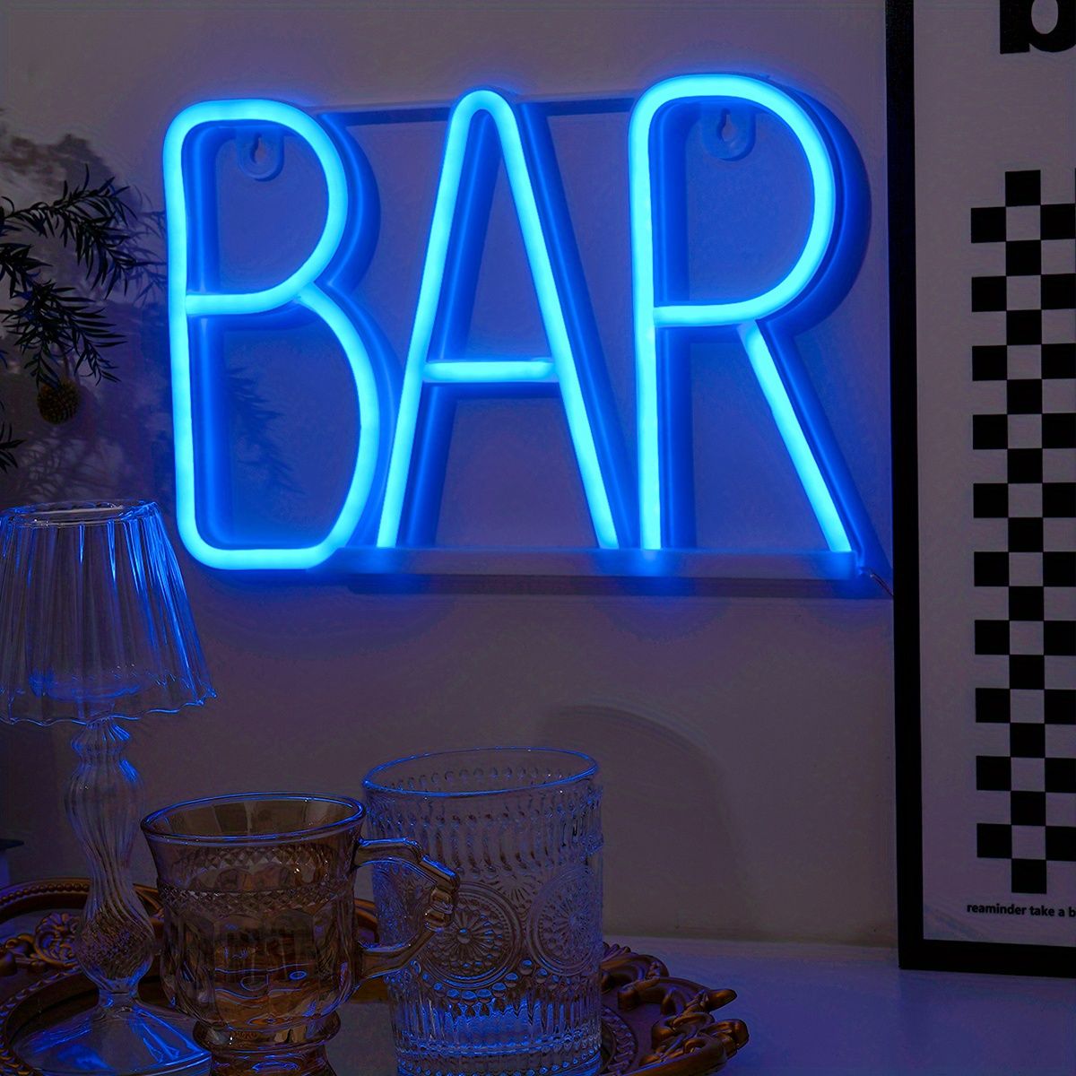 1pc, BAR Neon Light, LED Business Bar Sign Light On Off Switch Open Bright Light Neon, Without Battery - Renee Lane Company