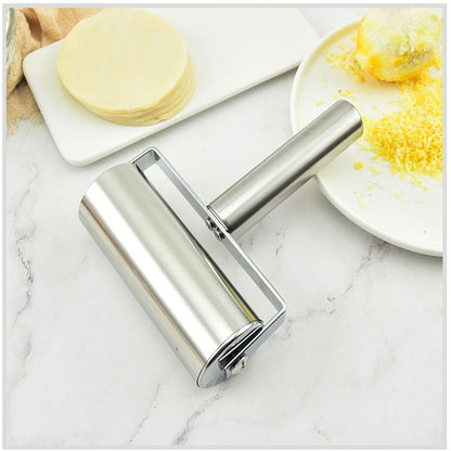 1pc, Baker Roller, 360 Degree Rolling Baker Roller, Stainless Steel Roller For Baking, Creative Stainless Steel Dough Roller, Non-stick Pastry Roller, Pizza Cooking Tool, Kitchen Supplies - Renee Lane Company