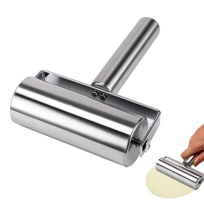 1pc, Baker Roller, 360 Degree Rolling Baker Roller, Stainless Steel Roller For Baking, Creative Stainless Steel Dough Roller, Non-stick Pastry Roller, Pizza Cooking Tool, Kitchen Supplies - Renee Lane Company