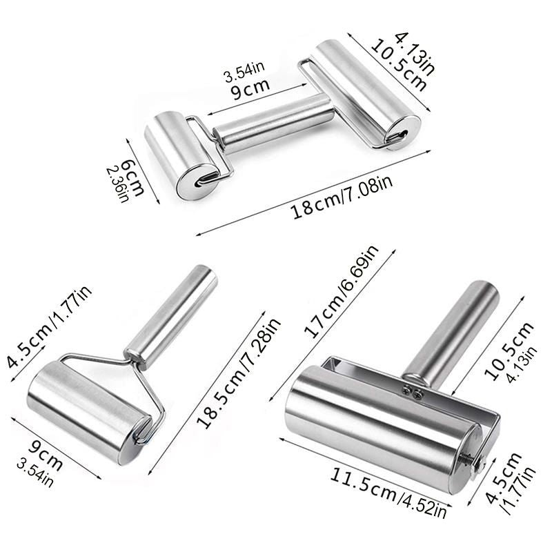 1pc, Baker Roller, 360 Degree Rolling Baker Roller, Stainless Steel Roller For Baking, Creative Stainless Steel Dough Roller, Non-stick Pastry Roller, Pizza Cooking Tool, Kitchen Supplies - Renee Lane Company