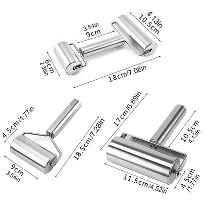 1pc, Baker Roller, 360 Degree Rolling Baker Roller, Stainless Steel Roller For Baking, Creative Stainless Steel Dough Roller, Non-stick Pastry Roller, Pizza Cooking Tool, Kitchen Supplies - Renee Lane Company