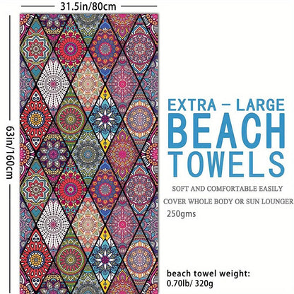 1pc Boho Sandproof Beach Towels, Vacation Beach Accessories, Fast Dry Beach Accessories, For Travel Swim Pool Yoga Camping, Bathroom Accessories - Renee Lane Company