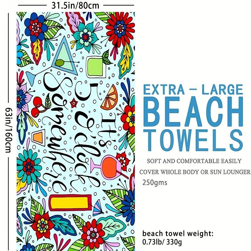 1pc Boho Sandproof Beach Towels, Vacation Beach Accessories, Fast Dry Beach Accessories, For Travel Swim Pool Yoga Camping, Bathroom Accessories - Renee Lane Company