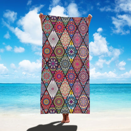 1pc Boho Sandproof Beach Towels, Vacation Beach Accessories, Fast Dry Beach Accessories, For Travel Swim Pool Yoga Camping, Bathroom Accessories - Renee Lane Company