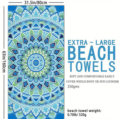 1pc Boho Sandproof Beach Towels, Vacation Beach Accessories, Fast Dry Beach Accessories, For Travel Swim Pool Yoga Camping, Bathroom Accessories - Renee Lane Company
