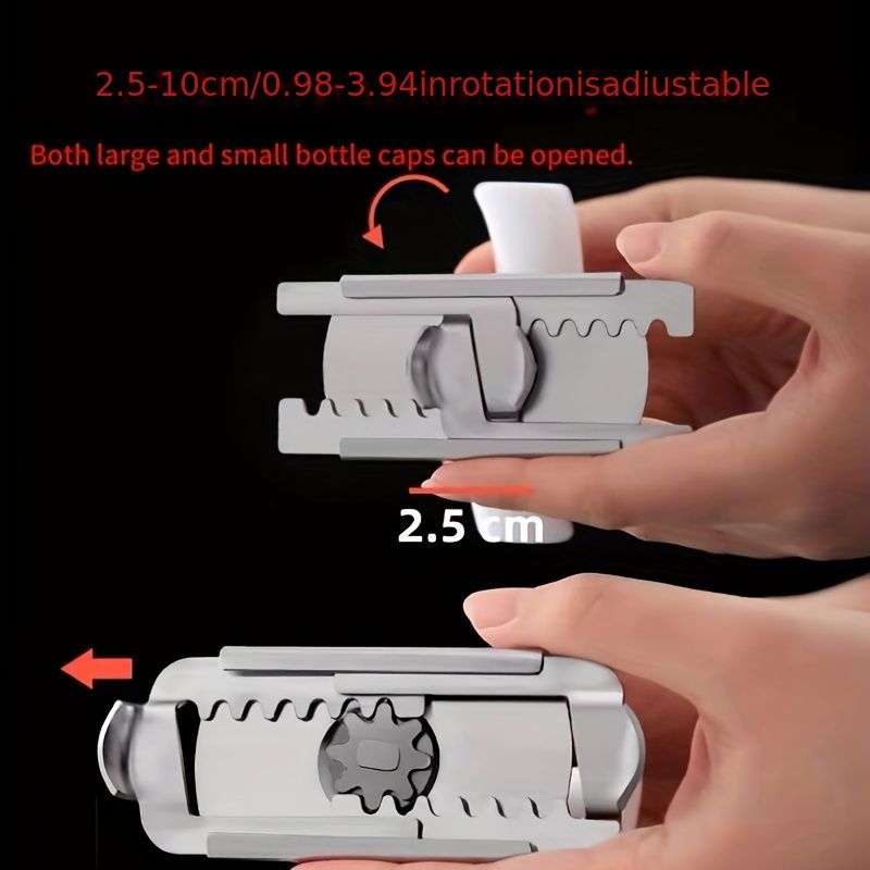 1pc, Can Opener, Multifunctional Can Opener, Glass Can Twist Cap Artifact, Adjustable Jar Opener, Stainless Steel Labor-saving Screw Bottle Opener, - Renee Lane Company
