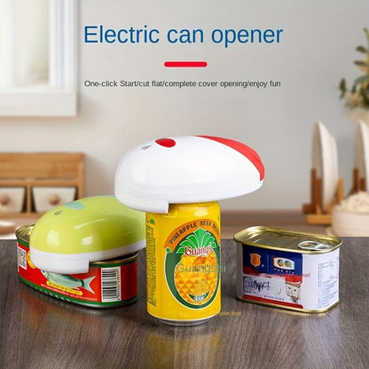 1pc, Can Opener, Stainless Steel Electric Bottle Opener, Smooth Edge Food-Safe Electric Can Opener, Automatic Can Opener, Red /Green Kitchen Can Opener - Renee Lane Company