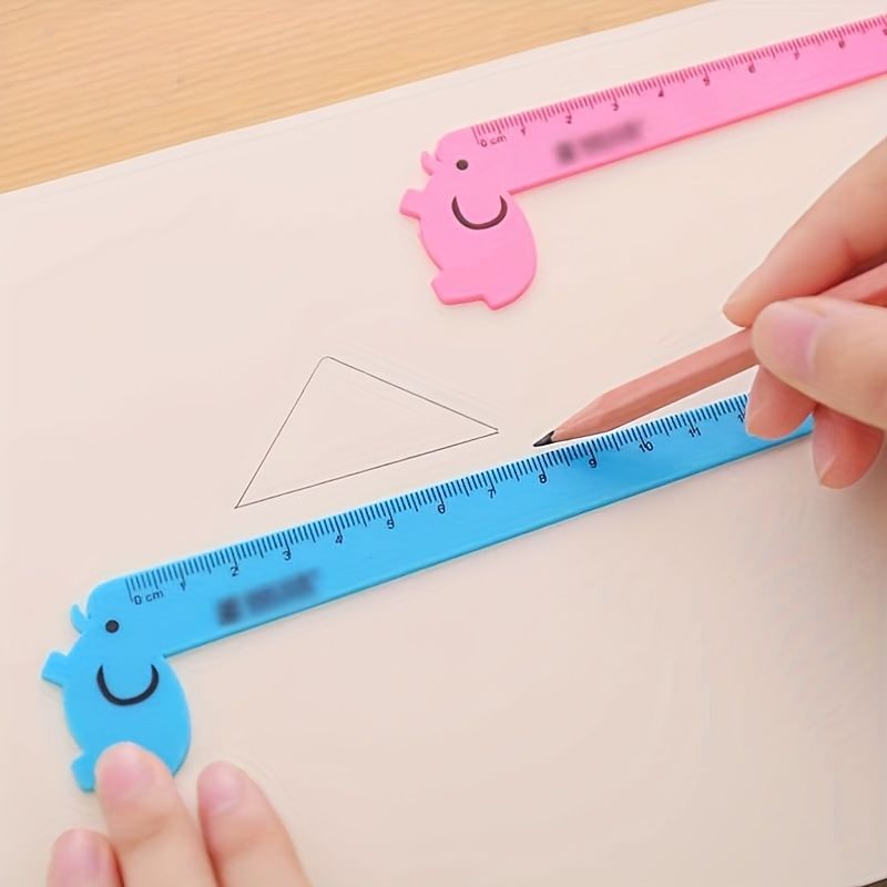 1pc Cartoon Animal Giraffe Plastic Straight Ruler Kawaii Cute Sweet Straight Ruler - Renee Lane Company