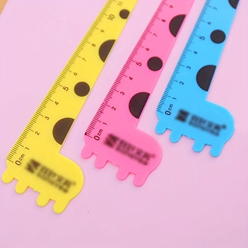 1pc Cartoon Animal Giraffe Plastic Straight Ruler Kawaii Cute Sweet Straight Ruler - Renee Lane Company