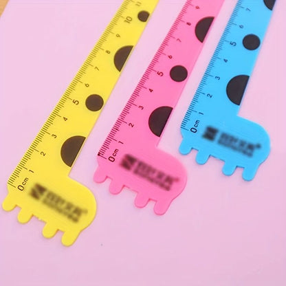 1pc Cartoon Animal Giraffe Plastic Straight Ruler Kawaii Cute Sweet Straight Ruler - Renee Lane Company