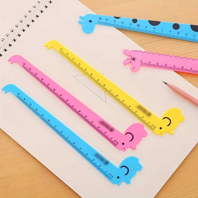 1pc Cartoon Animal Giraffe Plastic Straight Ruler Kawaii Cute Sweet Straight Ruler - Renee Lane Company